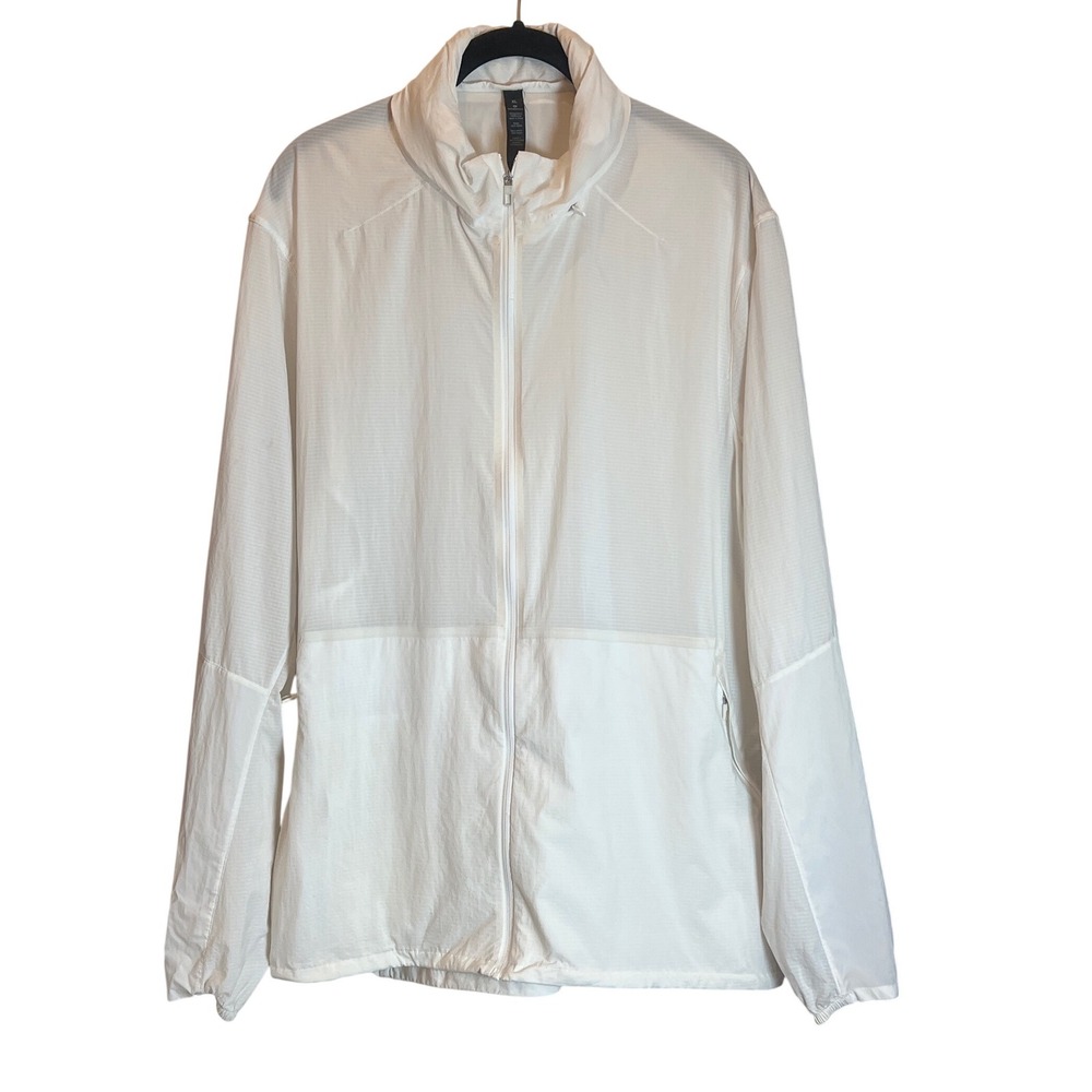 Lululemon Fast Free Windbreaker Mens XL White Full Zip Running Jacket Ripstop